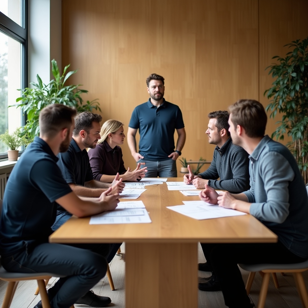 Handwerker und Kleinunternehmer im Workshop-Gespräch